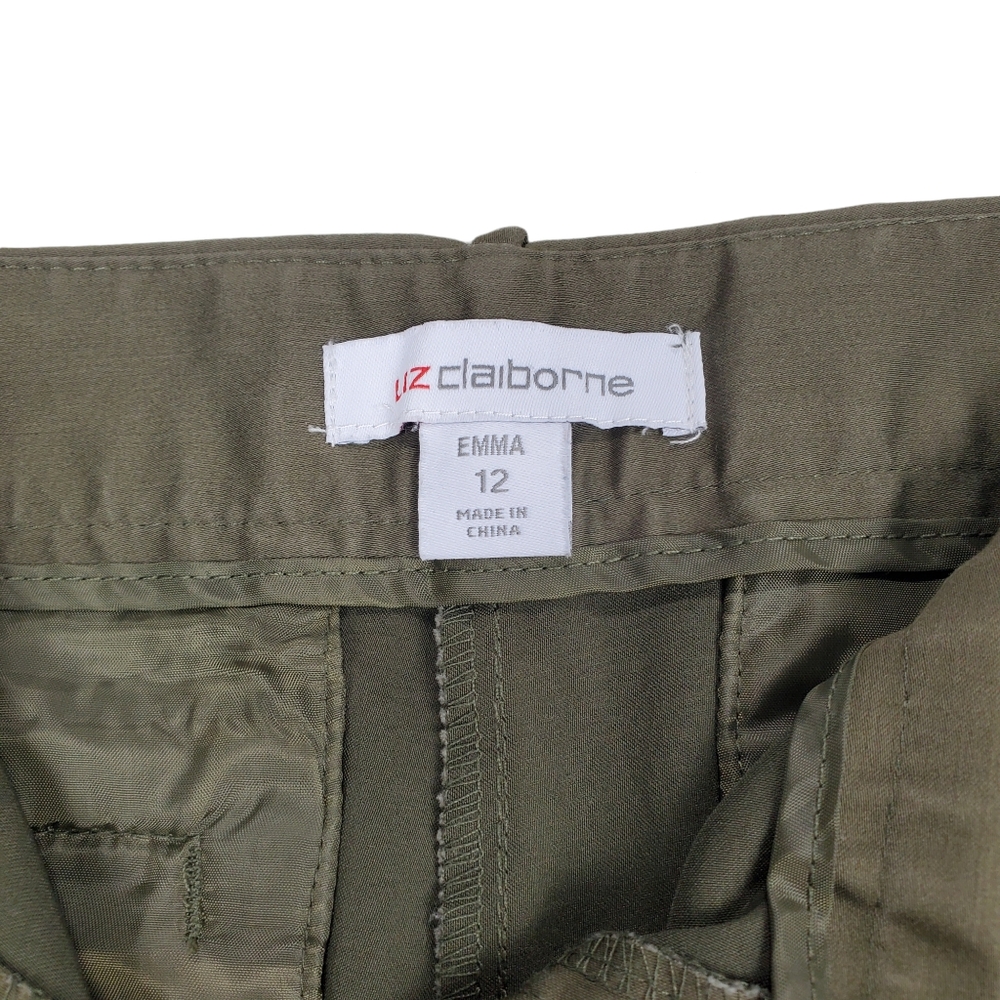 Liz Claiborne Emma Straight Leg Ankle Length  Green Womens Dress Pants Size 12 - Picture 6 of 15